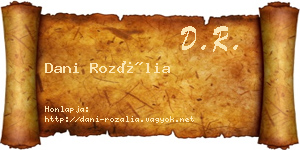 Dani Rozália névjegykártya